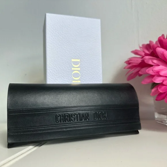 DIOR SUNGLASSES CASE + BOX + CLEANING CLOTH / NEVER USED CHRISTIAN DIOR